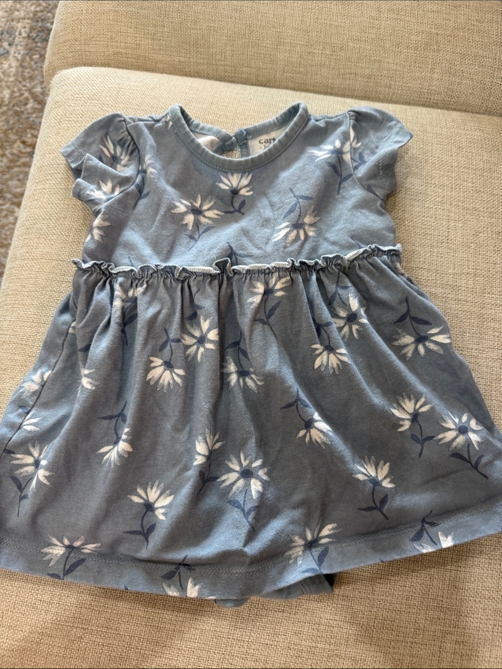Carter's Light Blue Floral Short-Sleeve Girls' Dress